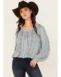 Wild Moss Women's Striped Button-Down Long Sleeve Top