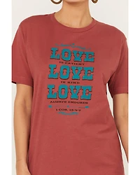 Kerusso Women's Love Short Sleeve Graphic Tee