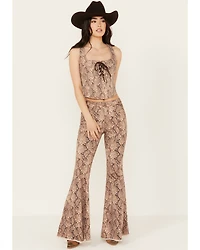 Shyanne Women's High Rise Snake Print Super Flare Jeans