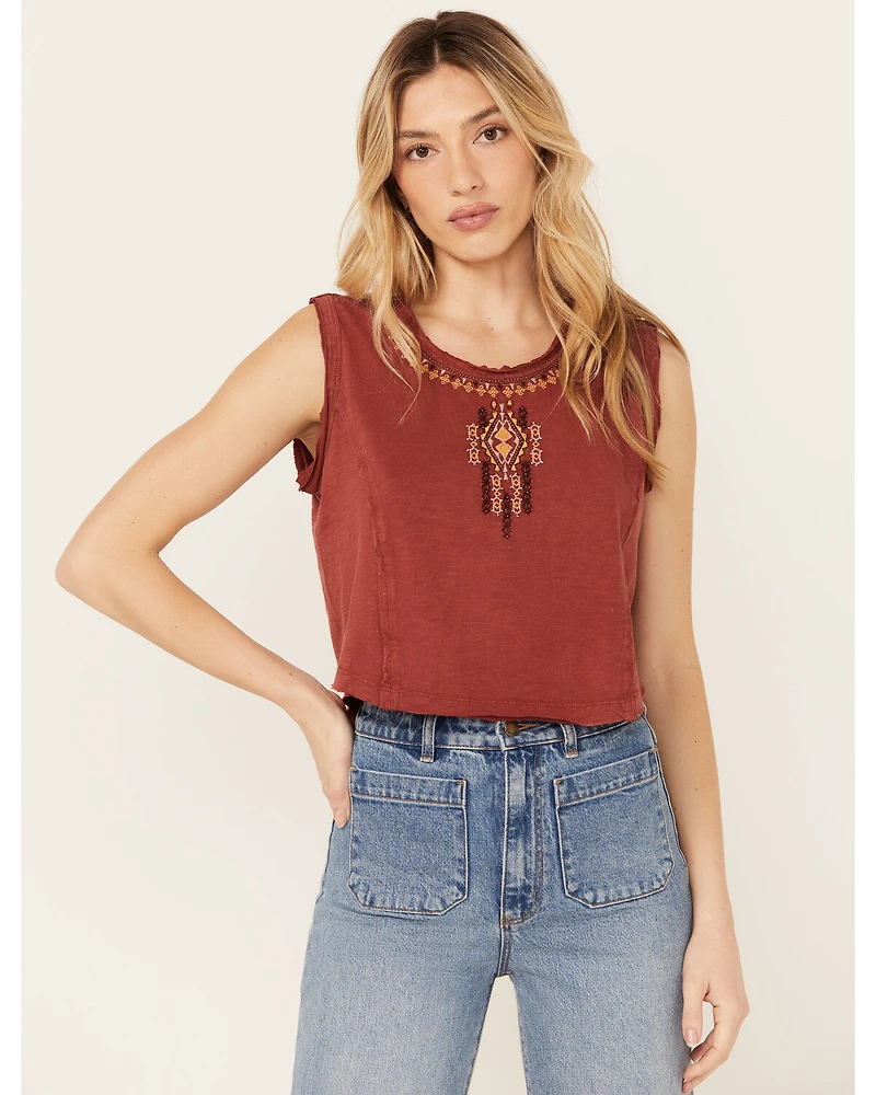 Shyanne Women's Embroidered Slub Jersey Top