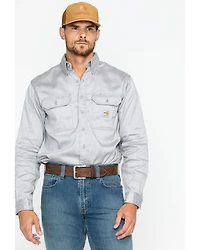 Carhartt Men's FR Solid Twill Long Sleeve Work Shirt