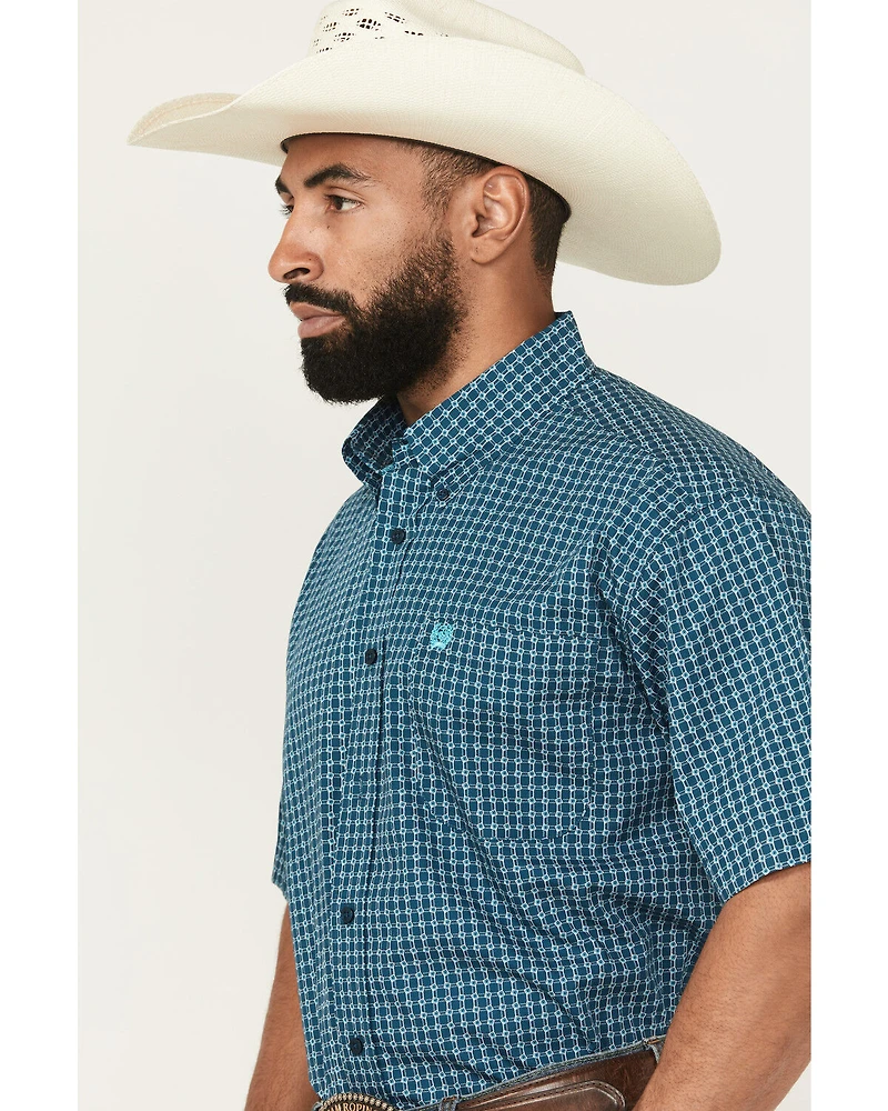 Cinch Men's Geo Print Short Sleeve Button-Down Western Shirt