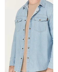 Hawx Men's All Out Light Wash Long Sleeve Snap Denim Work Shirt