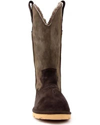 Superlamb Women's Cowboy All Suede Leather Pull On Casual Boot - Round Toe