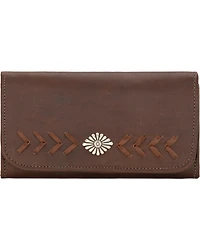American West Mohave Canyon Ladies' Chestnut Brown Tri-Fold Wallet