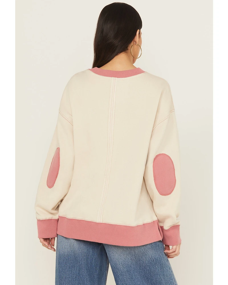 Cleo + Wolf Women's Colorblock Fleece Sweatshirt
