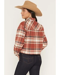 Shyanne Women's Pershing Plaid Print Long Sleeve Cropped Flannel Shirt