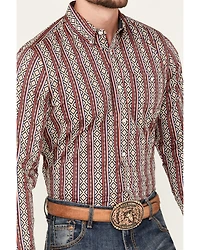 RANK 45® Men's Pattison Southwestern Striped Print Long Sleeve Button-Down Western Shirt