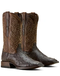 Ariat Men's Classic Cash Exotic Ostrich Western Boots - Broad Square Toe