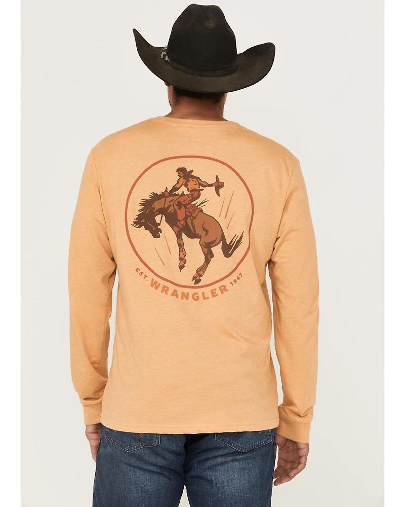 Wrangler Men's Cowboy Bucking Bronco Long Sleeve Graphic T-Shirt
