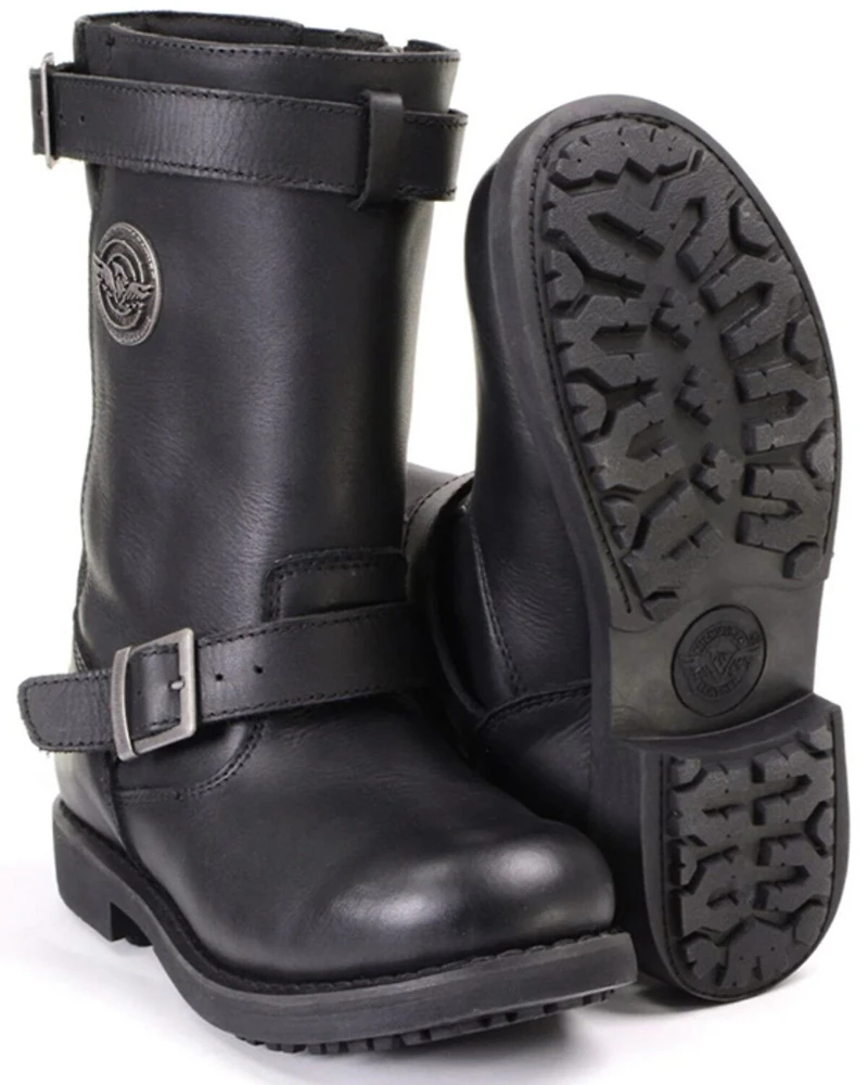 Milwaukee Leather Women's 11" Classic Engineer Motorcycle Boots - Round Toe