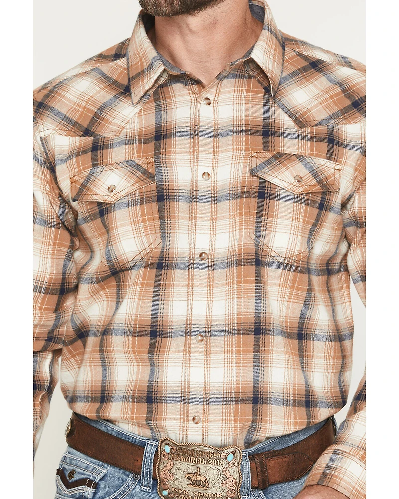 Cody James Men's Bravo Plaid Print Long Sleeve Snap Flannel Shirt