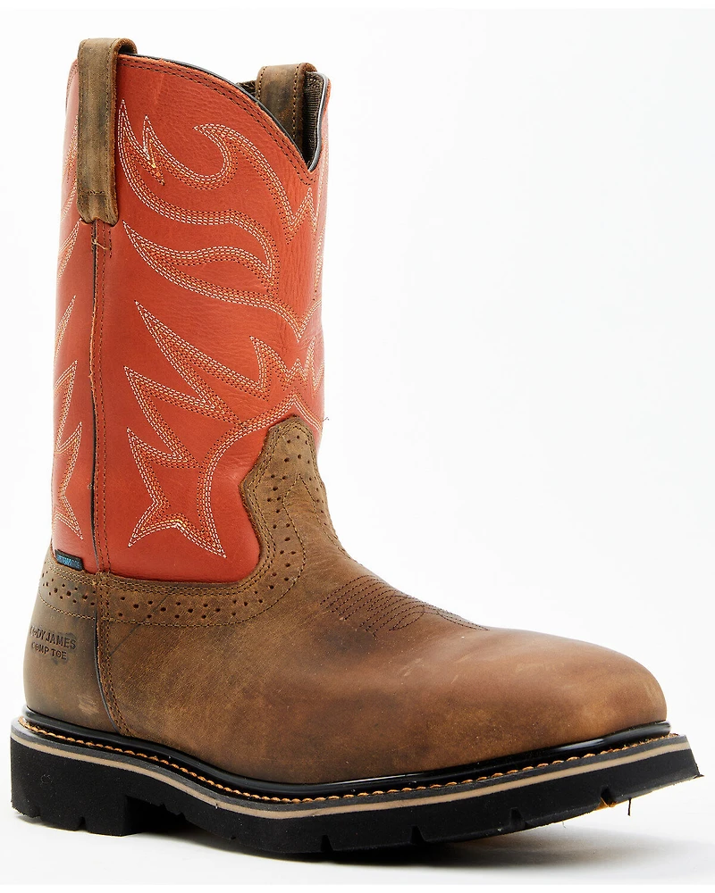 Cody James Men's Mustang Pull-On Waterproof Work Boots - Composite Toe