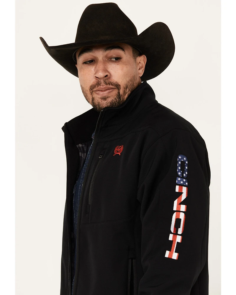 Cinch Men's Solid USA Logo Bonded Softshell Jacket