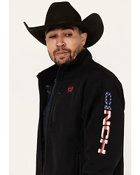 Cinch Men's Solid USA Logo Bonded Softshell Jacket