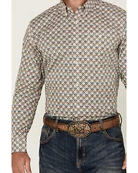 RANK 45® Men's Libreville Geo Print Long Sleeve Button-Down Performance Stretch Western Shirt
