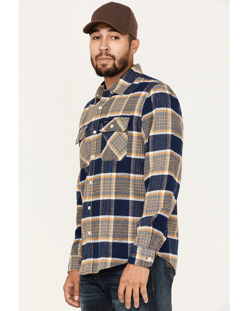 Brixton Men's Bowery Plaid Print Long Sleeve Button-Down Flannel Shirt