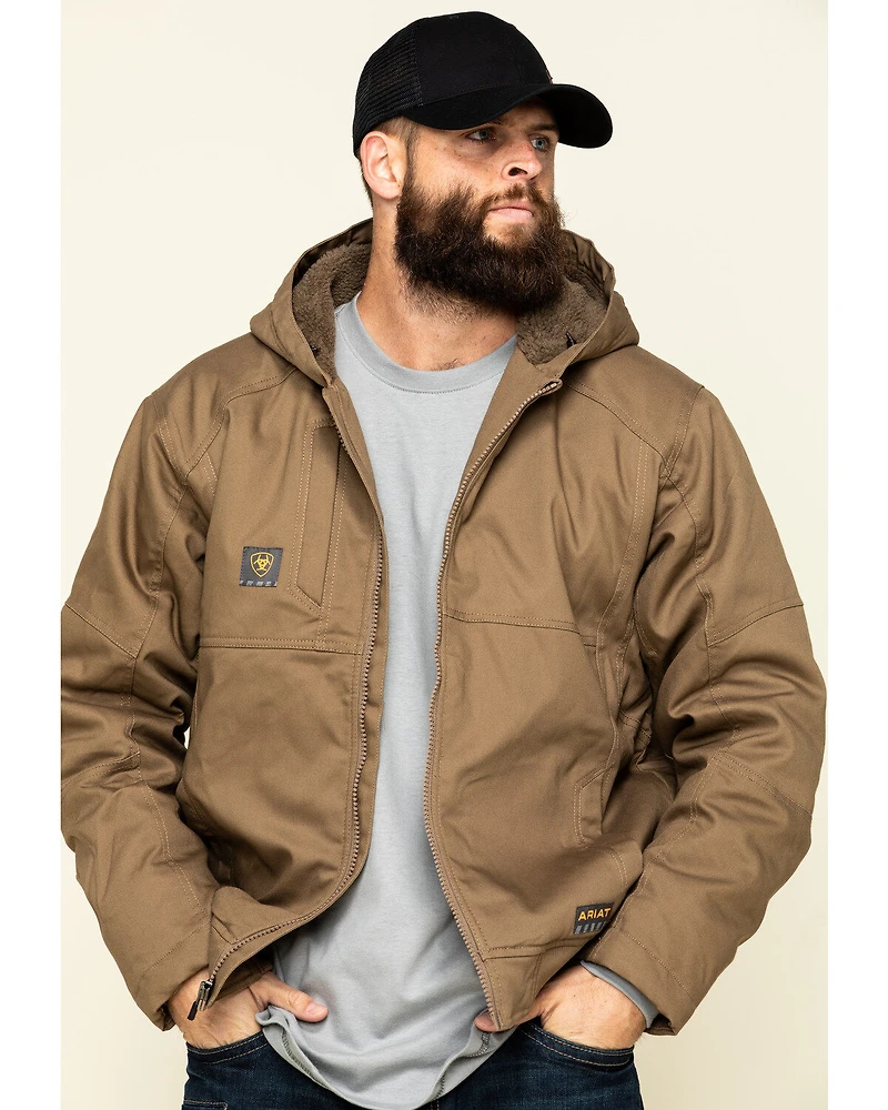 Ariat Men's Field Khaki Rebar Duracanvas Hooded Work Jacket