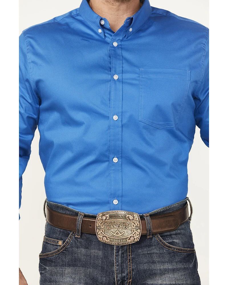 Cody James Men's Basic Twill Long Sleeve Button-Down Performance Western Shirt - Big