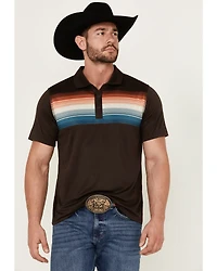 RANK 45® Men's Primetime Chest Stripe Button-Down Polo Shirt