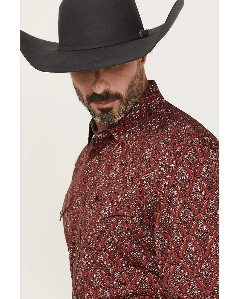 Rodeo Clothing Men's Boot Barn Exclusive Paisley Print Long Sleeve Snap Western Shirt