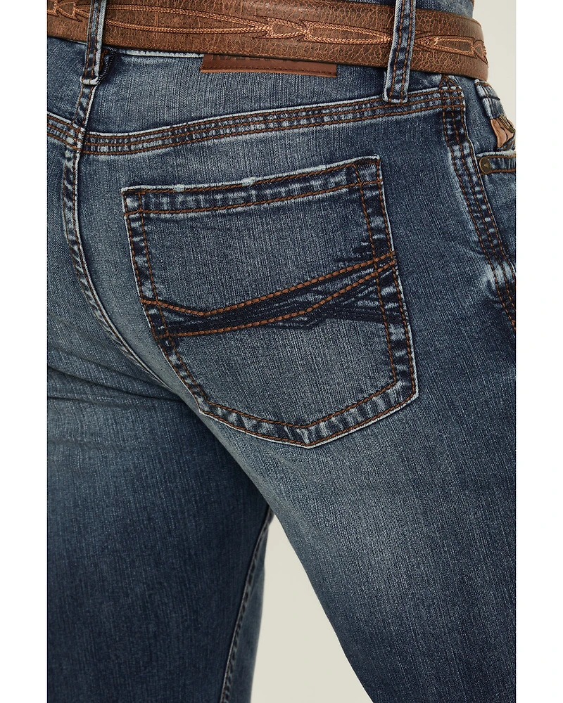 RANK 45® Men's Yuma Wash Trigger Slim Bootcut Performance Stretch Denim Jeans