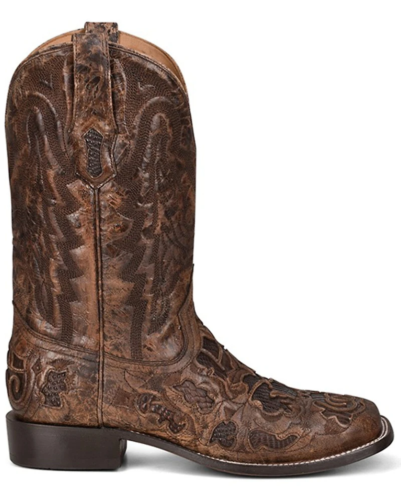 Corral Men's Exotic Alligator Inlay Western Boots - Broad Square Toe