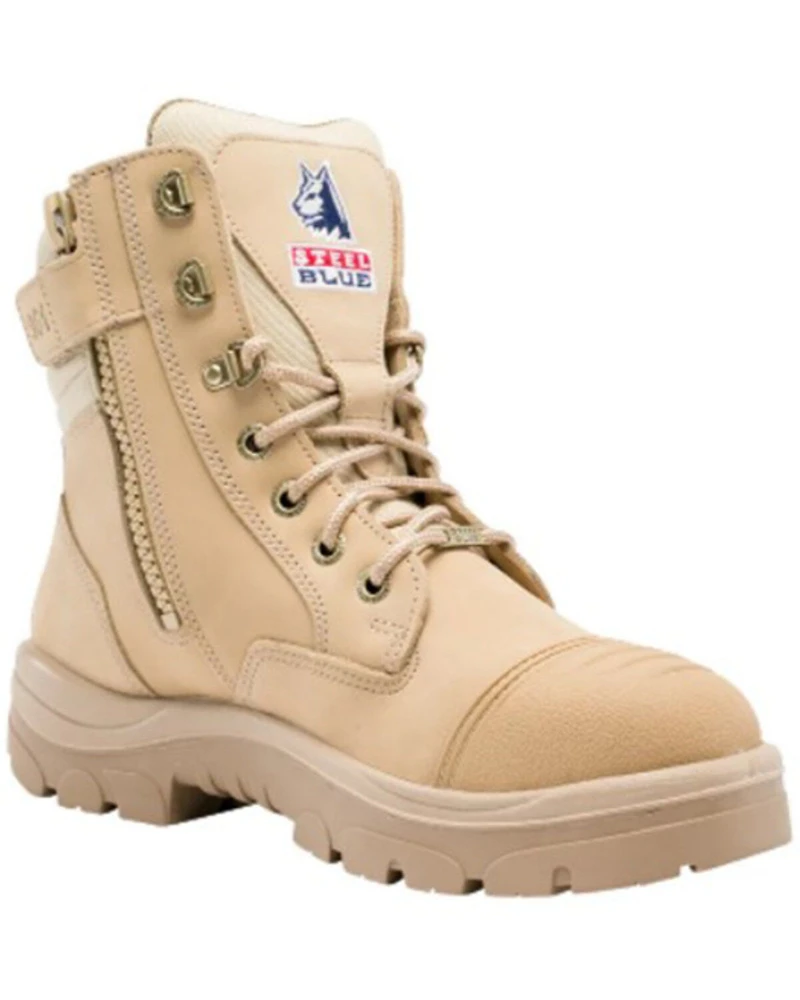 Steel Blue Men's Southern Cross 6" Zip & Lace-Up WP Scuff Work Boot - Toe