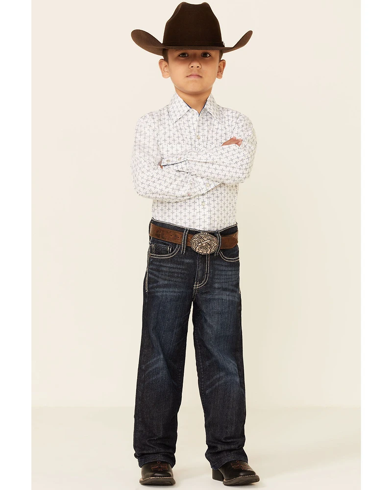 Cody James Little Boys' Night Hawk Medium Wash Mid Rise Stretch Relaxed Bootcut Jeans