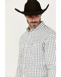 George Strait by Wrangler Plaid Print Long Sleeve Button-Down Stretch Western Shirt - Tall