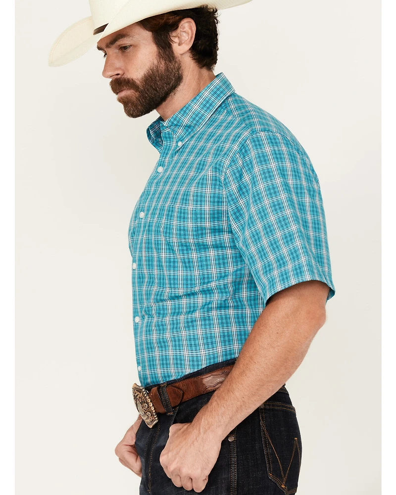 Wrangler Riata Men's Boot Barn Exclusive Assorted Plaid Print Short Sleeve Button-Down Stretch Western Shirt