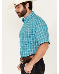 Wrangler Riata Men's Boot Barn Exclusive Assorted Plaid Print Short Sleeve Button-Down Stretch Western Shirt