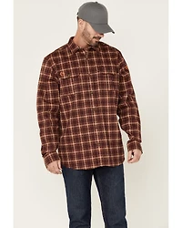 Hawx Men's FR Plaid Print Long Sleeve Button-Down Work Shirt
