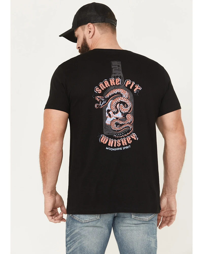 Moonshine Spirit Men's Snake Pit Whiskey Short Sleeve Graphic T-Shirt