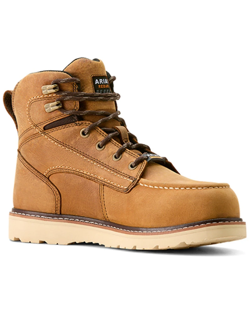 Ariat Women's 6" Rebar Wedge Waterproof Moc Work Boots - Composite Toe