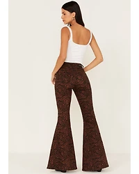 Shyanne Women's Paisley Print Super Flare Jeans