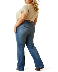 Ariat Women's Elaina Medium Wash High Rise Slim Trouser Stretch Denim Jeans - Plus