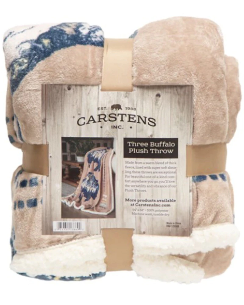 Carstens Home Three Buffalo Plush Sherpa Throw
