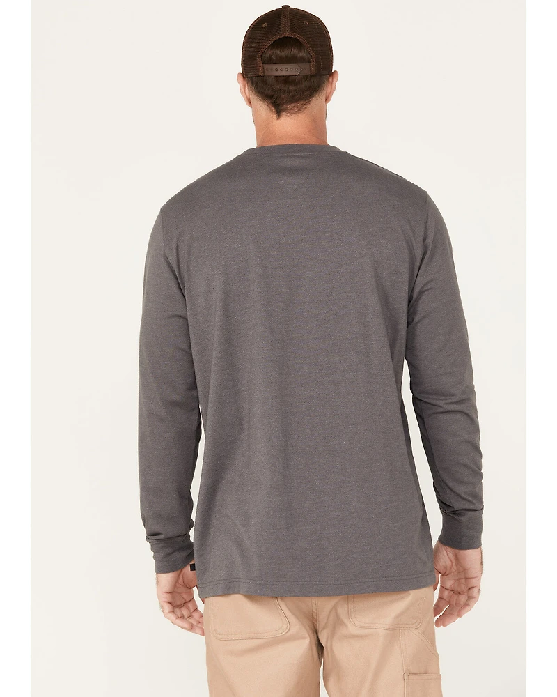 Hawx Men's Stam Logo Long Sleeve Graphic Work T-Shirt
