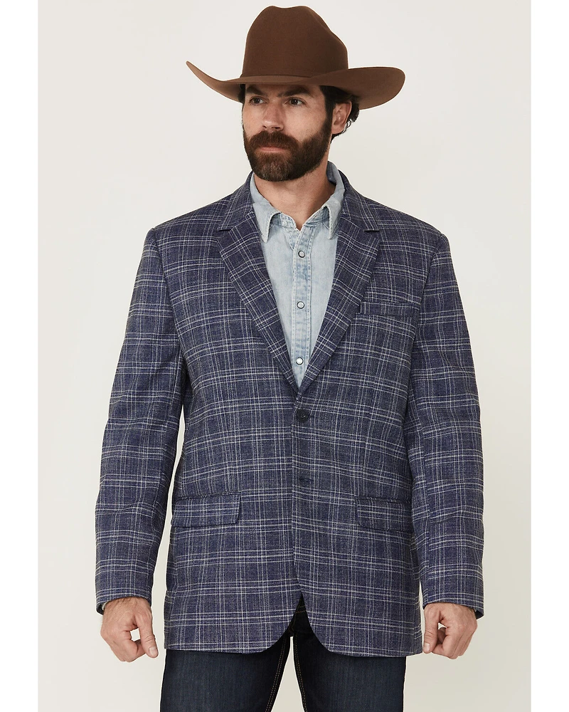 Rock & Roll Denim Men's Plaid Print Modern Fit Sportcoat