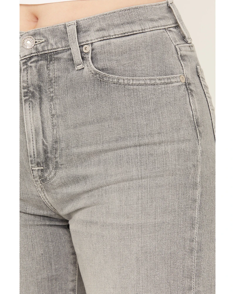 7 For All Mankind Women's Closing Act High Rise Flare Stretch Denim Jeans