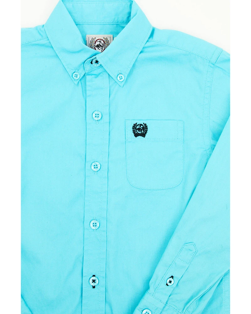 Cinch Toddler Boys' Solid Long Sleeve Button-Down Western Shirt