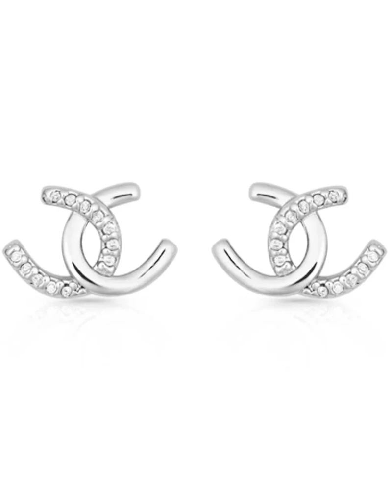 Montana Silversmiths Women's Horseshoe Happiness Post Earrings