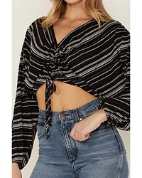 Sadie & Sage Women's Never Too Much Stripe Crop Top