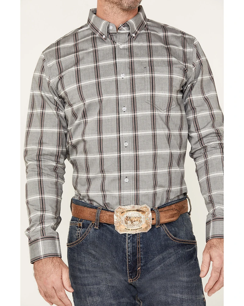 Cody James Men's Tall Pour Long Sleeve Plaid Print Button-Down Stretch Western Shirt