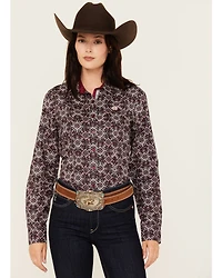 Cinch Women's Printed Long Sleeve Button Down Western Shirt