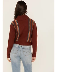 Cleo + Wolf Women's Collette Striped Print Long Sleeve Sweater
