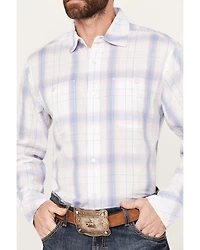 Resistol Men's Bozeman Ombre Plaid Print Long Sleeve Button Down Western Shirt