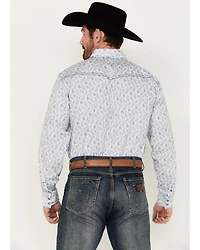 Cowboy Hardware Men's Tonal Paisley Print Long Sleeve Pearl Snap Western Shirt