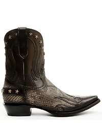Corral Men's Exotic Python Overlay Short Western Boots - Snip Toe